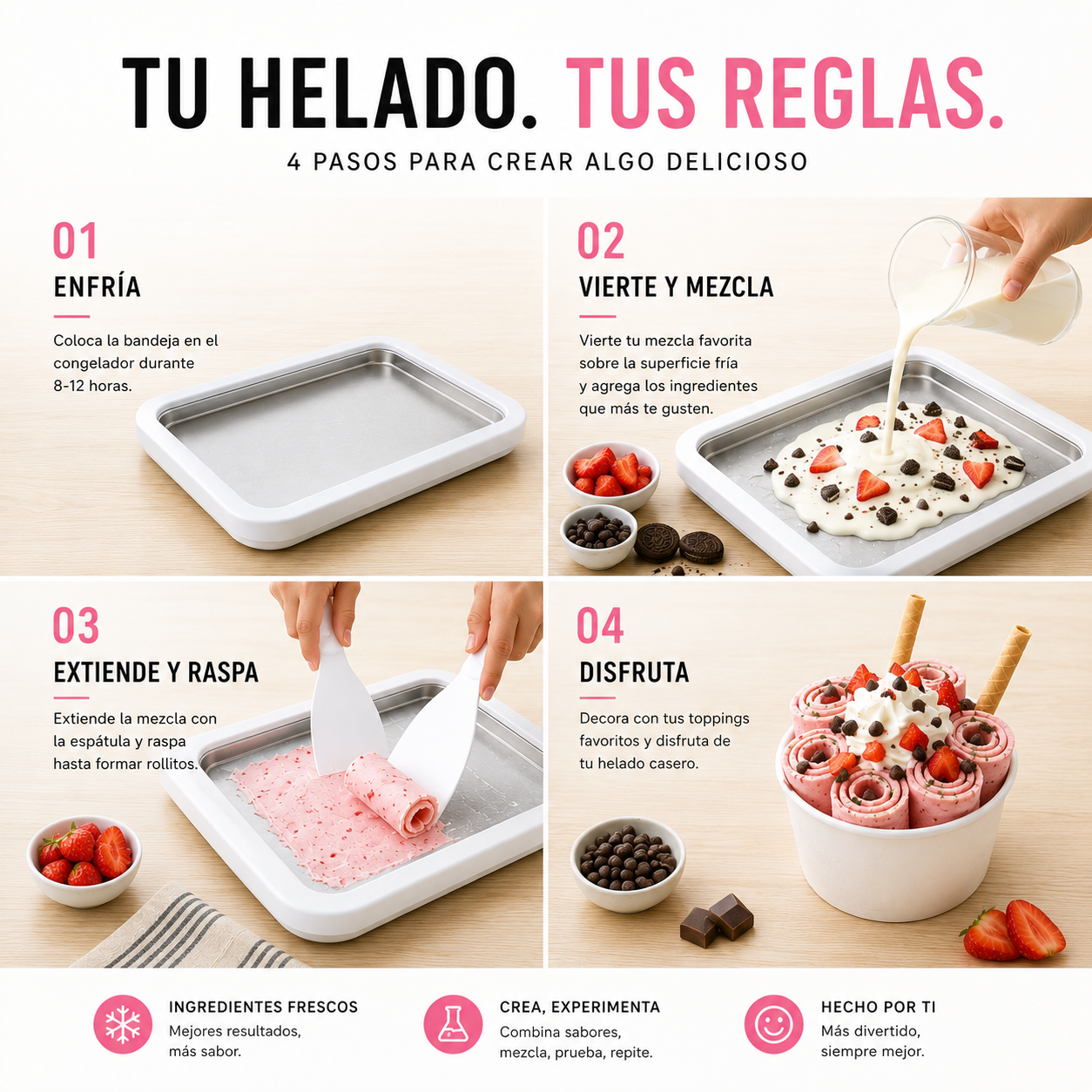 Rollyo | Plancha Para Hacer Helado Enrollado