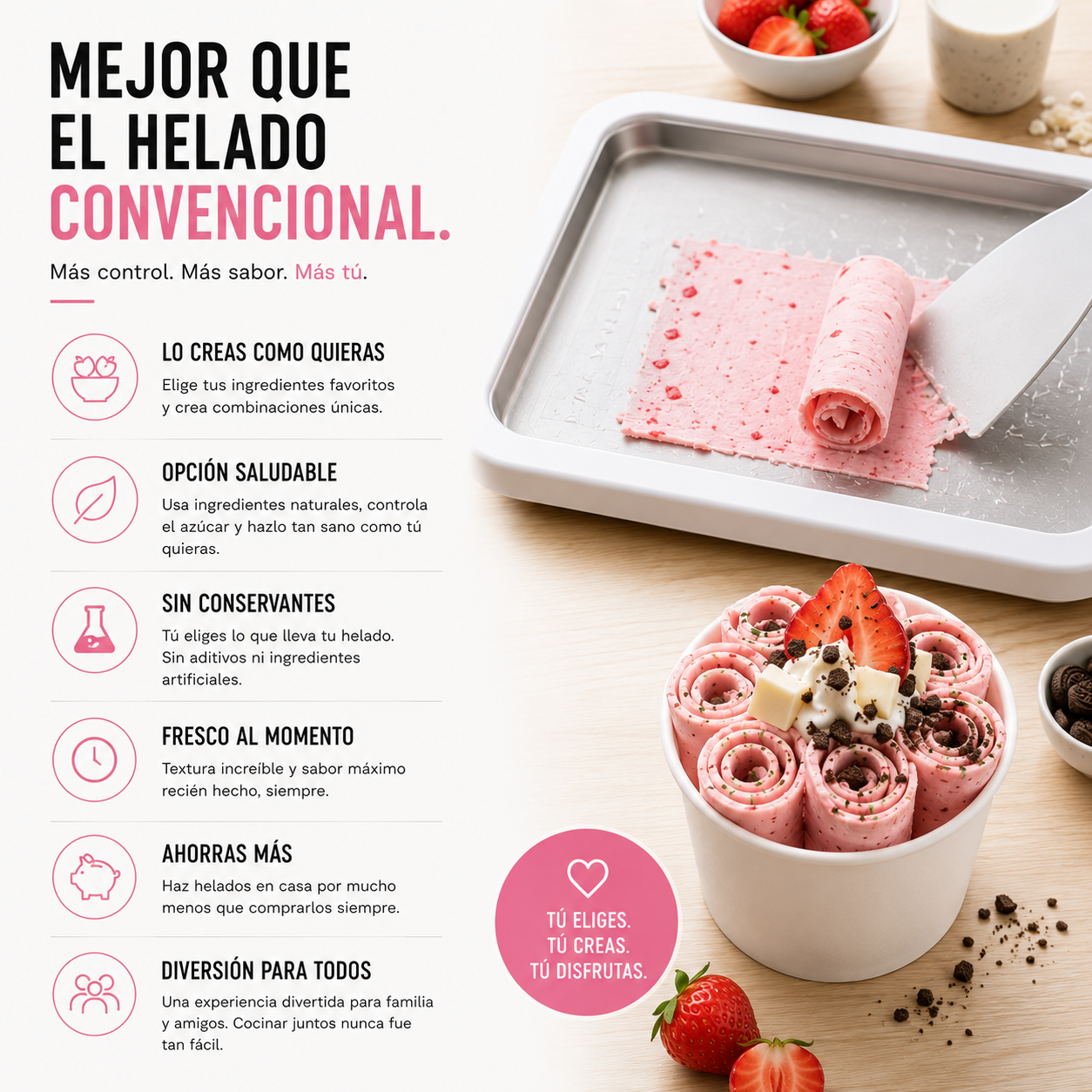 Rollyo | Plancha Para Hacer Helado Enrollado